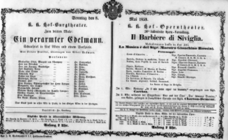 Theaterzettel (Oper und Burgtheater in Wien) 18590508 Seite: 1