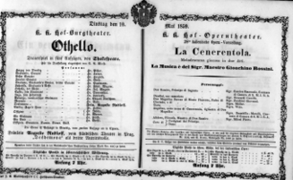 Theaterzettel (Oper und Burgtheater in Wien) 18590510 Seite: 1