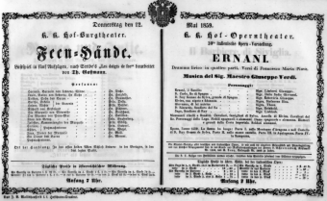 Theaterzettel (Oper und Burgtheater in Wien) 18590512 Seite: 1