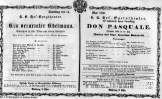 Theaterzettel (Oper und Burgtheater in Wien) 18590514 Seite: 1