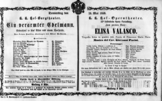 Theaterzettel (Oper und Burgtheater in Wien) 18590519 Seite: 1