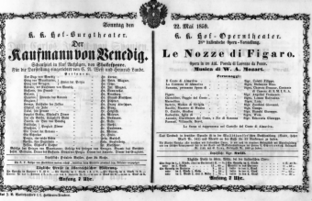 Theaterzettel (Oper und Burgtheater in Wien) 18590522 Seite: 1