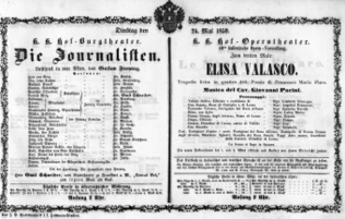 Theaterzettel (Oper und Burgtheater in Wien) 18590524 Seite: 1