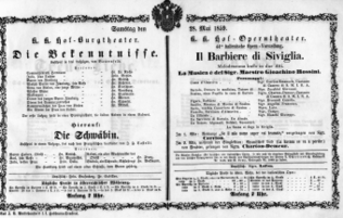 Theaterzettel (Oper und Burgtheater in Wien) 18590528 Seite: 1