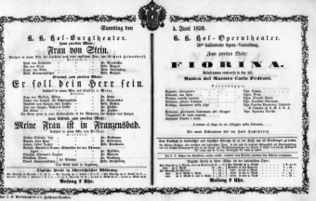 Theaterzettel (Oper und Burgtheater in Wien) 18590604 Seite: 1