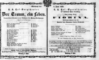 Theaterzettel (Oper und Burgtheater in Wien) 18590608 Seite: 1