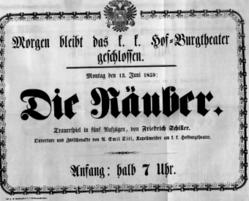 Theaterzettel (Oper und Burgtheater in Wien) 18590613 Seite: 1