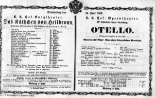 Theaterzettel (Oper und Burgtheater in Wien) 18590616 Seite: 1