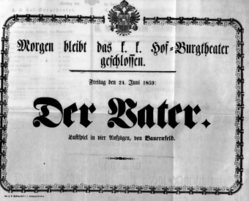 Theaterzettel (Oper und Burgtheater in Wien) 18590624 Seite: 1