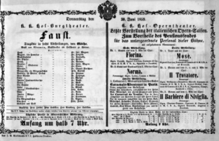 Theaterzettel (Oper und Burgtheater in Wien) 18590630 Seite: 1