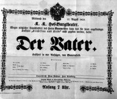 Theaterzettel (Oper und Burgtheater in Wien) 18590817 Seite: 1