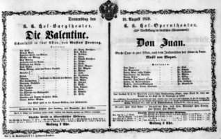 Theaterzettel (Oper und Burgtheater in Wien) 18590818 Seite: 1