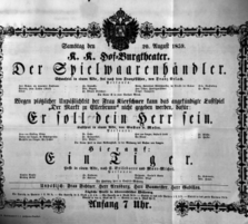 Theaterzettel (Oper und Burgtheater in Wien) 18590820 Seite: 1