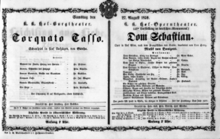 Theaterzettel (Oper und Burgtheater in Wien) 18590827 Seite: 1