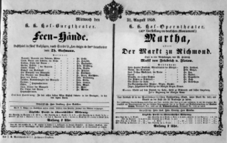 Theaterzettel (Oper und Burgtheater in Wien) 18590831 Seite: 1