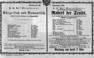 Theaterzettel (Oper und Burgtheater in Wien) 18590930 Seite: 1