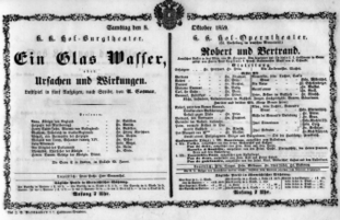 Theaterzettel (Oper und Burgtheater in Wien) 18591008 Seite: 1