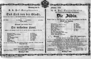 Theaterzettel (Oper und Burgtheater in Wien) 18591009 Seite: 1