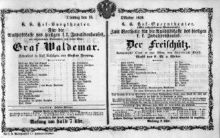 Theaterzettel (Oper und Burgtheater in Wien) 18591018 Seite: 1