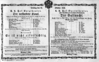 Theaterzettel (Oper und Burgtheater in Wien) 18591021 Seite: 1