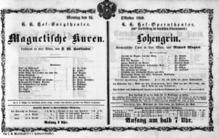 Theaterzettel (Oper und Burgtheater in Wien) 18591024 Seite: 1