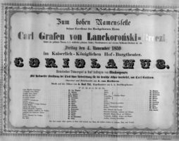 Theaterzettel (Oper und Burgtheater in Wien) 18591104 Seite: 1
