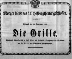 Theaterzettel (Oper und Burgtheater in Wien) 18591116 Seite: 1