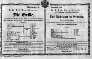 Theaterzettel (Oper und Burgtheater in Wien) 18591116 Seite: 2