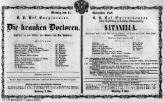 Theaterzettel (Oper und Burgtheater in Wien) 18591121 Seite: 1
