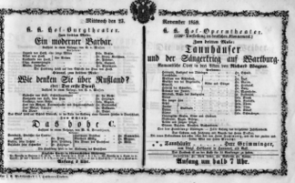 Theaterzettel (Oper und Burgtheater in Wien) 18591123 Seite: 1