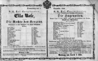 Theaterzettel (Oper und Burgtheater in Wien) 18591201 Seite: 1