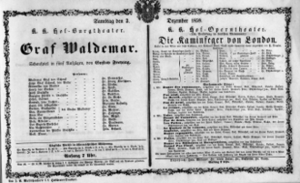 Theaterzettel (Oper und Burgtheater in Wien) 18591203 Seite: 1