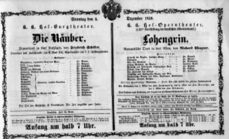 Theaterzettel (Oper und Burgtheater in Wien) 18591204 Seite: 1