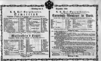 Theaterzettel (Oper und Burgtheater in Wien) 18591206 Seite: 1