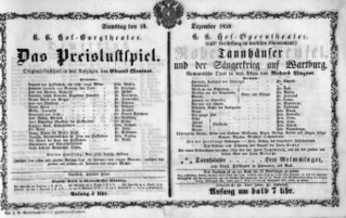 Theaterzettel (Oper und Burgtheater in Wien) 18591210 Seite: 1