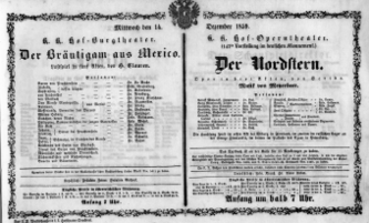 Theaterzettel (Oper und Burgtheater in Wien) 18591214 Seite: 1