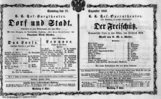 Theaterzettel (Oper und Burgtheater in Wien) 18591217 Seite: 1
