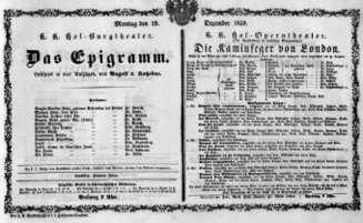 Theaterzettel (Oper und Burgtheater in Wien) 18591219 Seite: 1