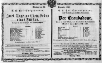 Theaterzettel (Oper und Burgtheater in Wien) 18591220 Seite: 1