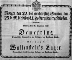 Theaterzettel (Oper und Burgtheater in Wien) 18591226 Seite: 1