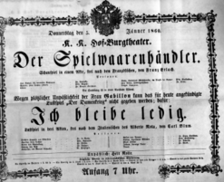 Theaterzettel (Oper und Burgtheater in Wien) 18600105 Seite: 2