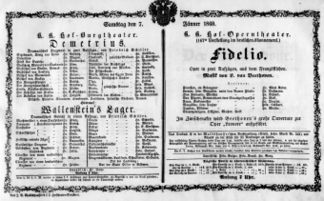 Theaterzettel (Oper und Burgtheater in Wien) 18600107 Seite: 1