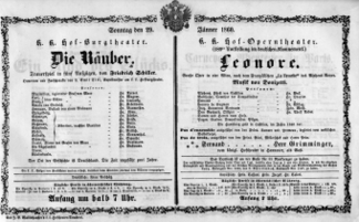 Theaterzettel (Oper und Burgtheater in Wien) 18600129 Seite: 1