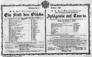 Theaterzettel (Oper und Burgtheater in Wien) 18600208 Seite: 1