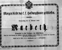Theaterzettel (Oper und Burgtheater in Wien) 18600223 Seite: 1