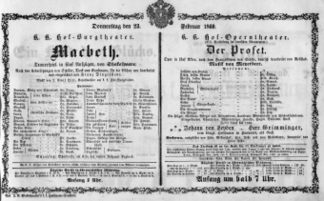 Theaterzettel (Oper und Burgtheater in Wien) 18600223 Seite: 2