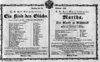 Theaterzettel (Oper und Burgtheater in Wien) 18600224 Seite: 1