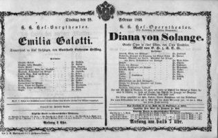 Theaterzettel (Oper und Burgtheater in Wien) 18600228 Seite: 1