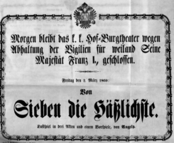 Theaterzettel (Oper und Burgtheater in Wien) 18600302 Seite: 1