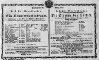 Theaterzettel (Oper und Burgtheater in Wien) 18600320 Seite: 1